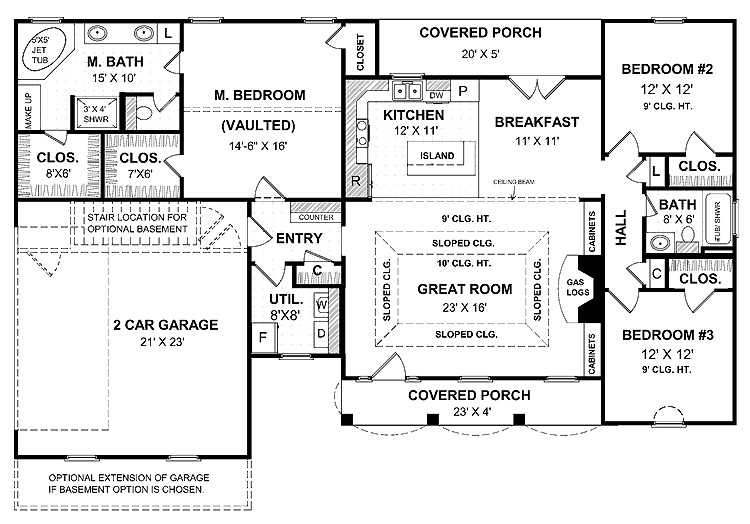 One Story Open Floor House Plans